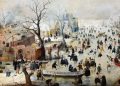Hendrick Avercamp的Winter Landscape with Ice Skaters