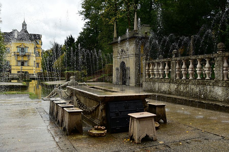 奧地利-薩爾斯堡-海布倫宮的惡作劇噴泉