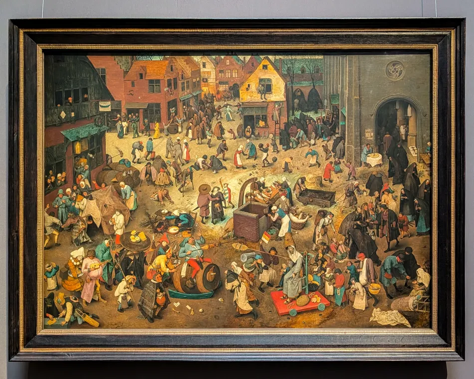 奧地利-維也納-藝術史博物館-老布列哲爾 的《狂歡節與齋戒節之爭》