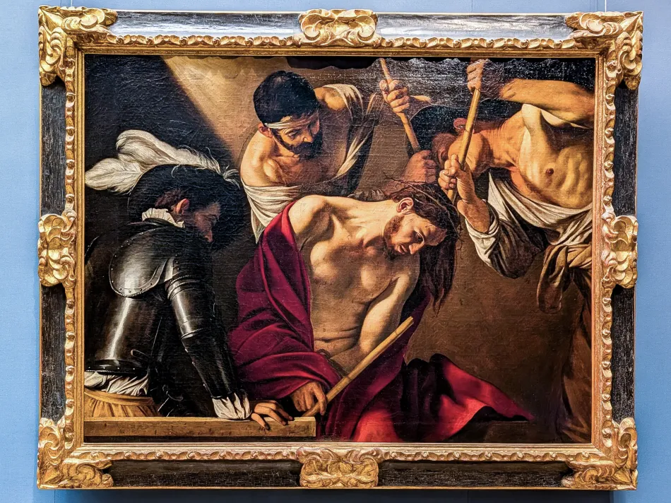 奧地利-維也納-藝術史博物館-卡拉瓦喬的《Crowning of Thorns》