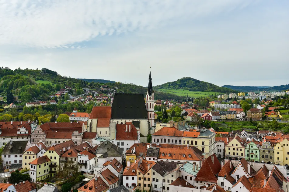 捷克-庫倫洛夫-庫倫洛夫城堡的彩繪塔