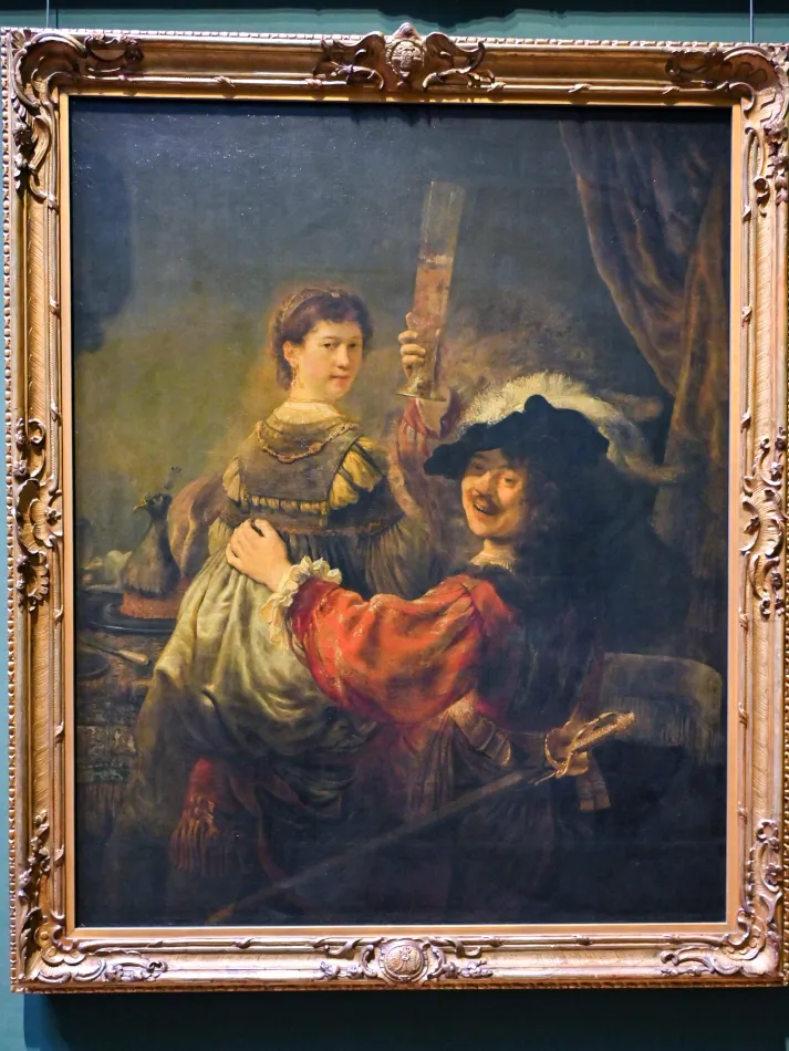 德國-德勒斯登-茲溫格宮-歷代大師畫廊-Rembrandt and Saskia in the Scene of the Prodigal Son