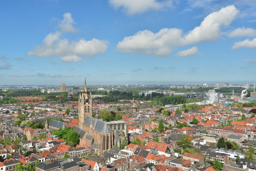 荷蘭-台夫特-市集廣場-新教堂的塔樓